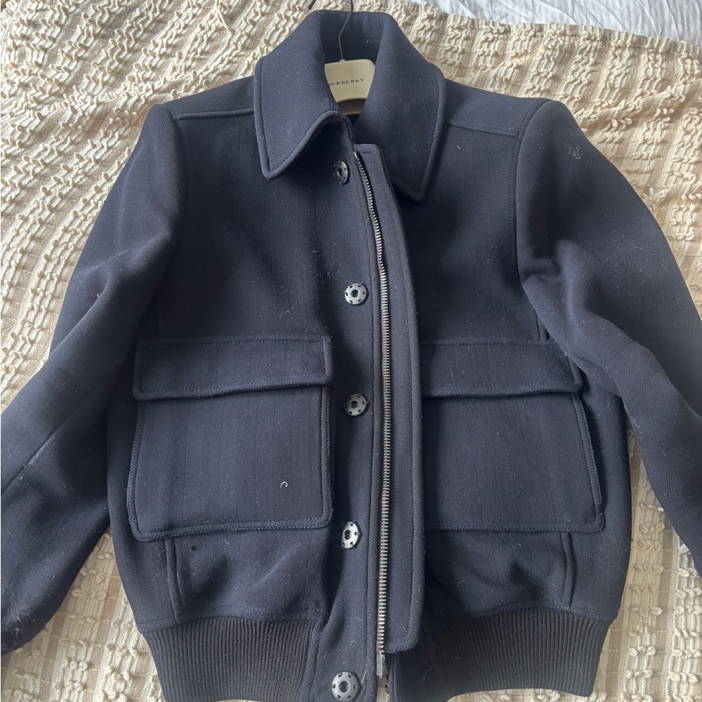Burberry navy bomber jacket size m